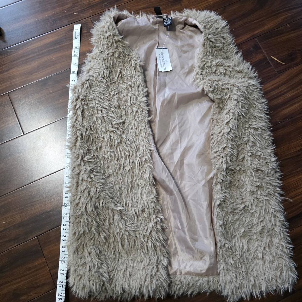 Women's Faux Fur Coat - Tan
